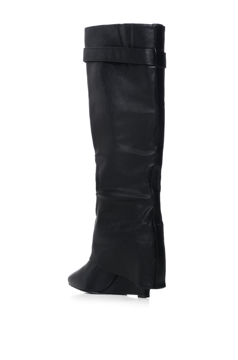 AZALEA WANG STUCK ON YOU WEDGE BOOT IN BLACK