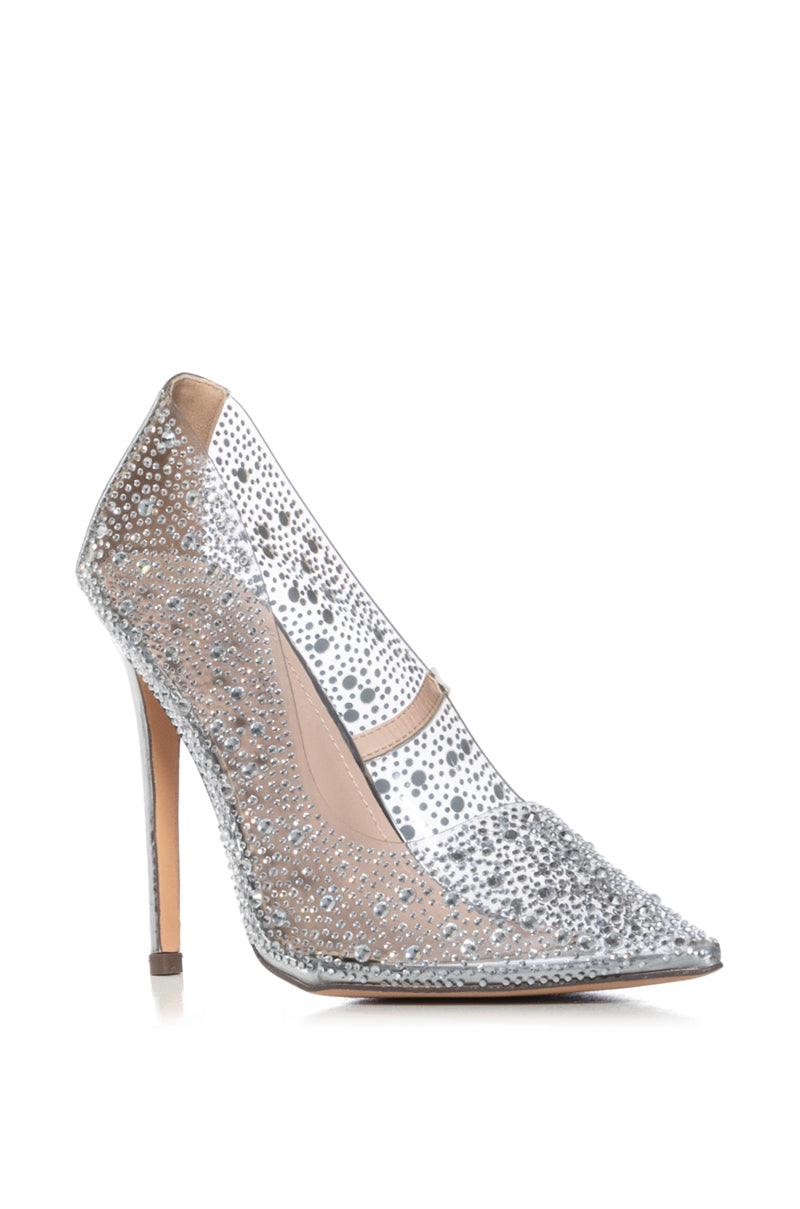 AZALEA WANG MISS BLING EMBELLISHED PUMP IN SILVER