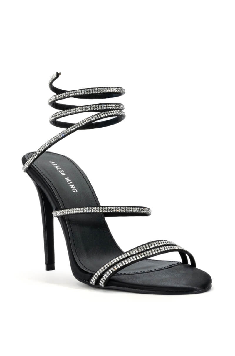 AZALEA WANG LETS GO OUT STILETTO SANDAL IN BLACK