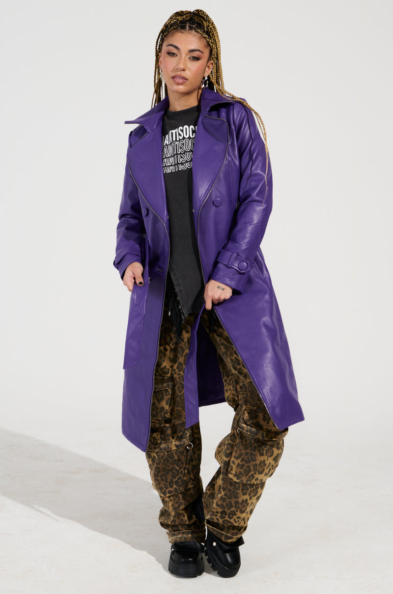 SANDO ZIPPER TRIM TRENCH IN PURPLE