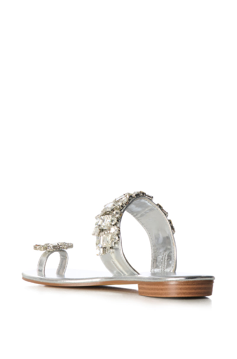 AZALEA WANG WHIMSEY EMBELLISHED SANDAL IN SILVER