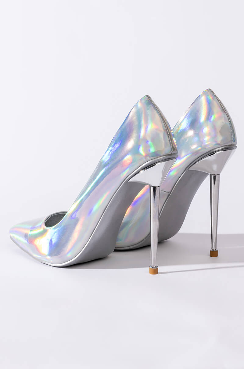 AZALEA WANG OFF THE GRID STILETTO PUMP IN SILVER