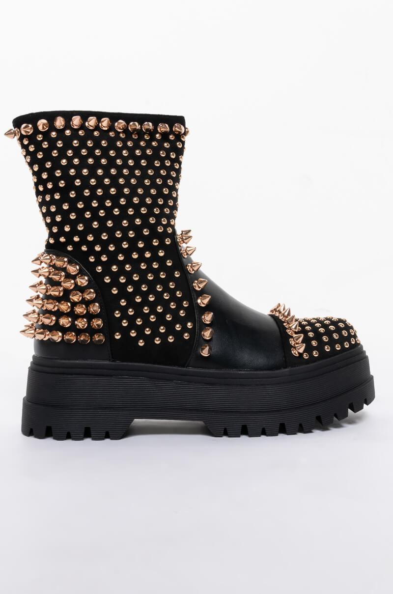 AZALEA WANG STUCK ON YOU FLATFORM BOOTIE IN BLACK