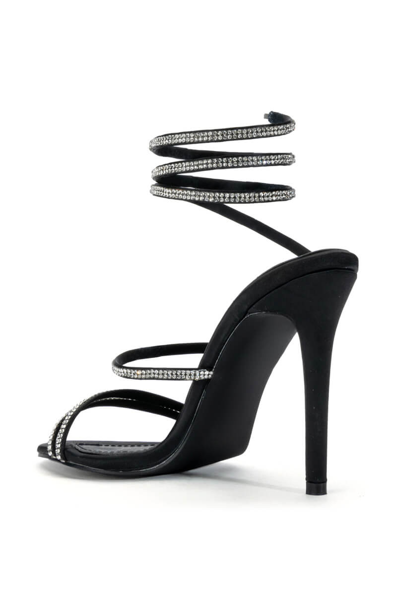 AZALEA WANG LETS GO OUT STILETTO SANDAL IN BLACK