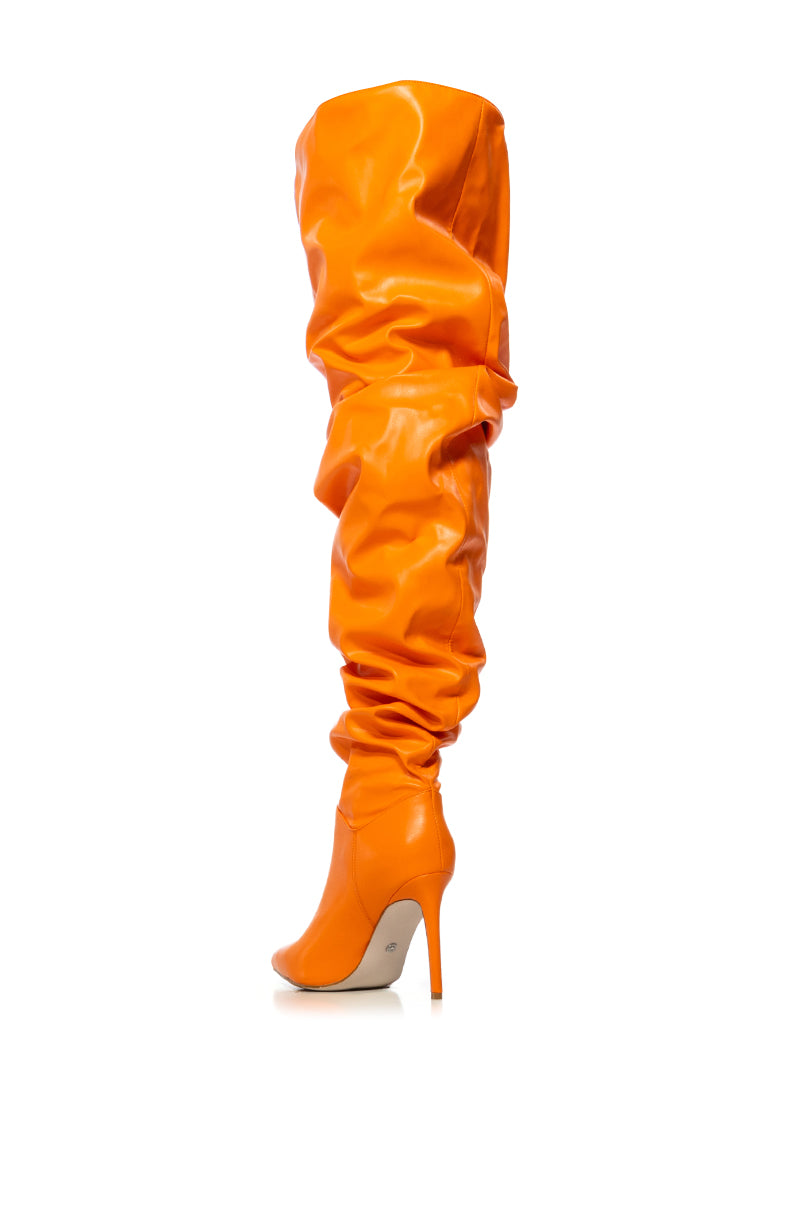 AZALEA WANG TORVI ORANGE RUCHED BOOT