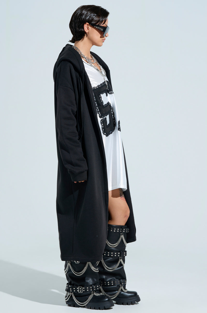 SHIVER OVERSIZED CARDIGAN IN BLACK