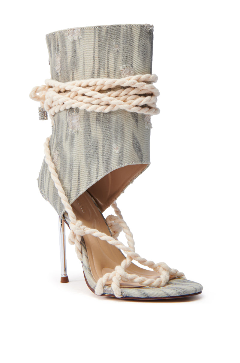 AZALEA WANG JOANN DENIM ROPE STILETTO SANDAL