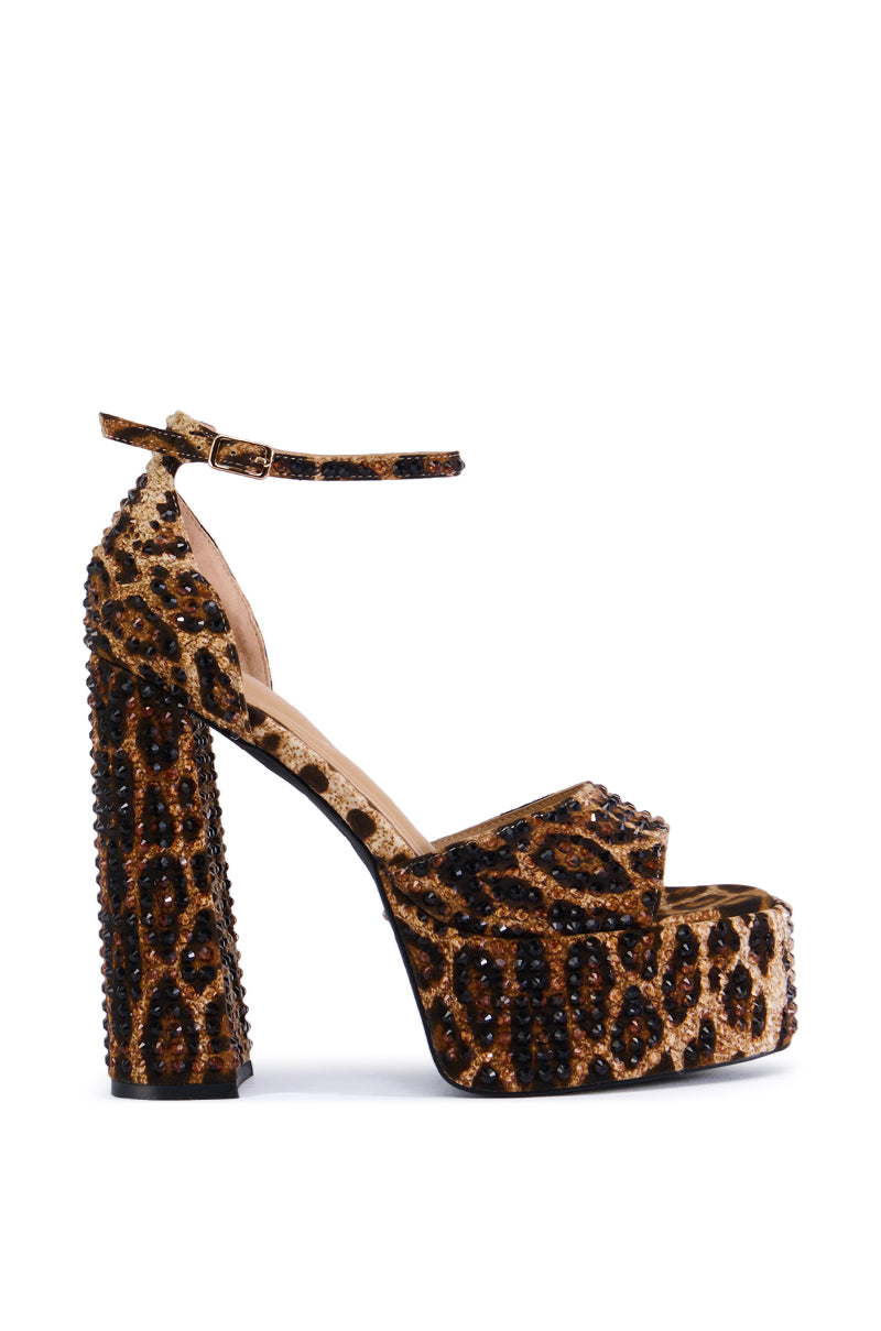 AZALEA WANG WILMORE LEOPARD CHUNKY SANDAL