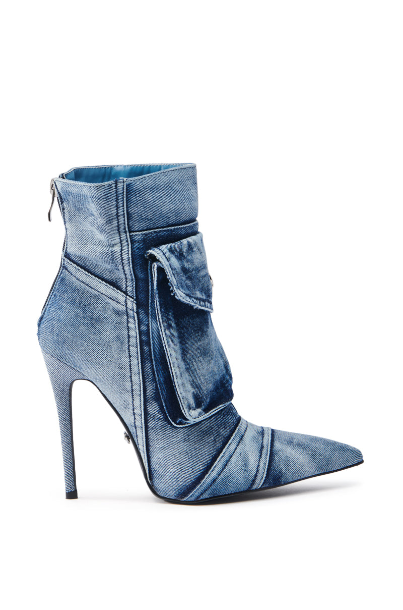 AZALEA WANG MYNAH DENIM STILETTO BOOTIE