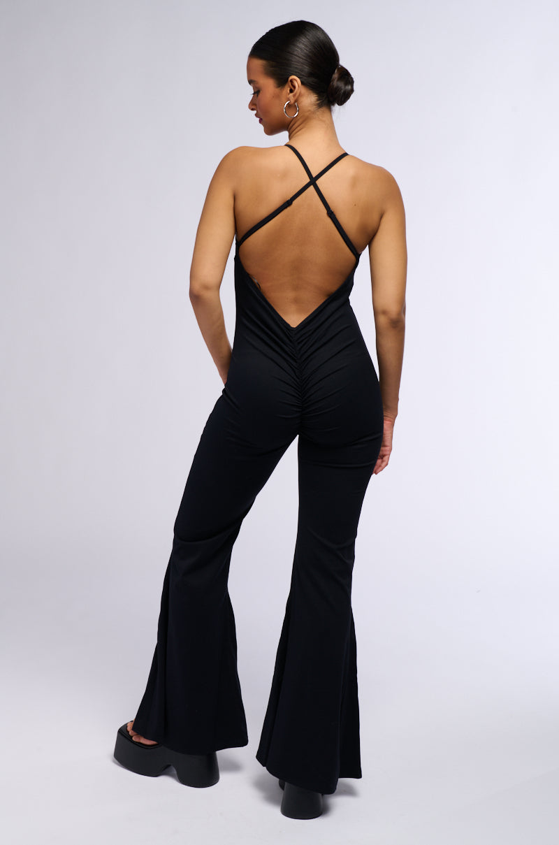 LYDIA WIDE LEG JUMPSUIT IN BLACK