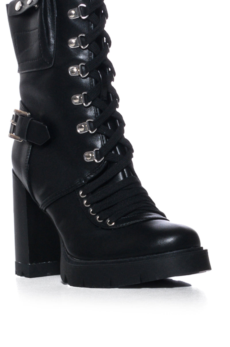 AZALEA WANG CALIBRI BLACK CHUNKY BOOTIE