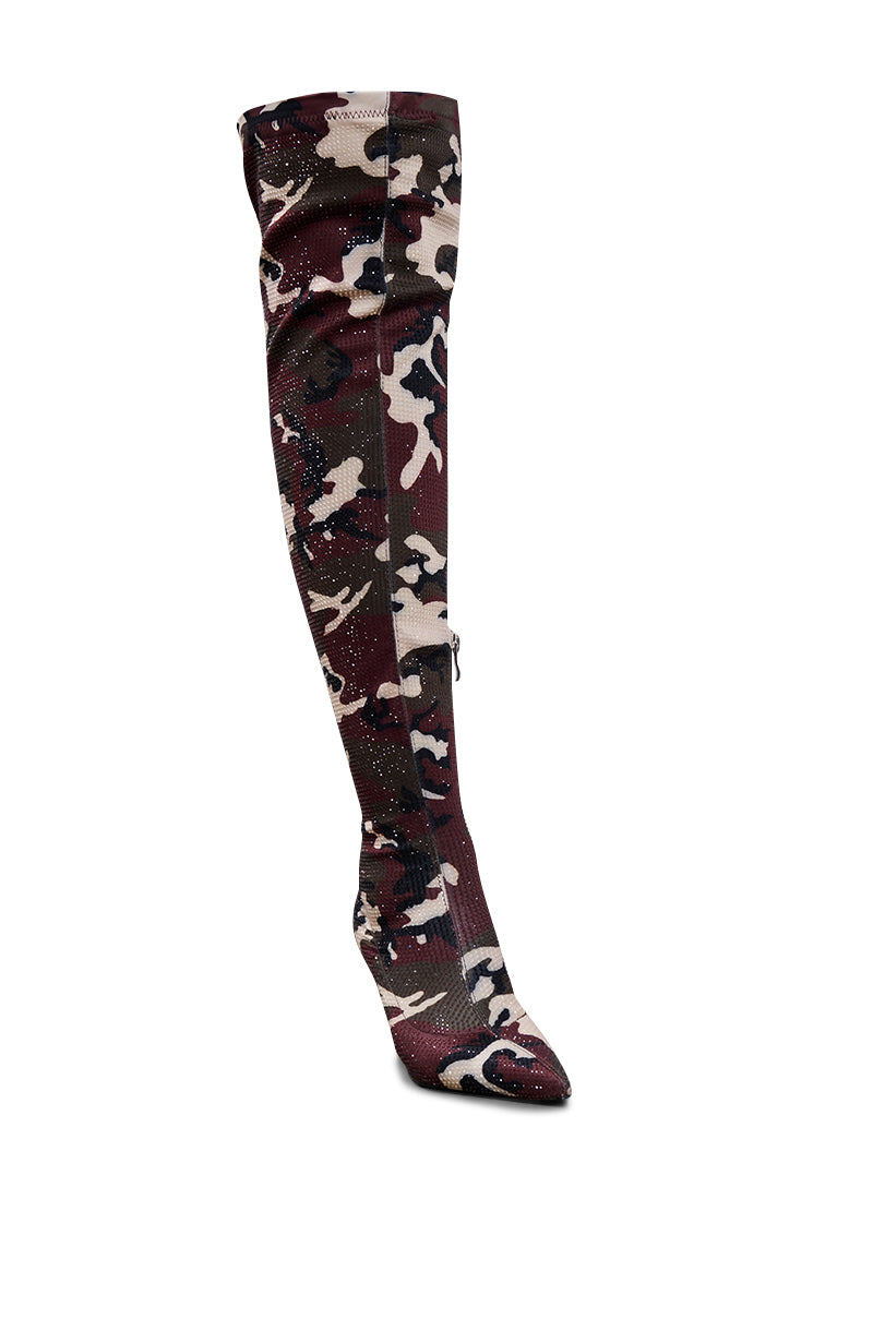 AZALEA WANG GLITTERIE CAMO BOOT