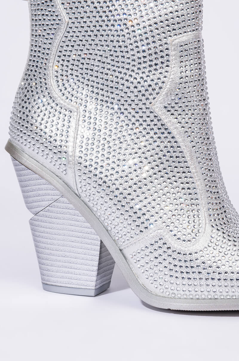 AZALEA WANG WHY SO SERIOUS CHUNKY BOOTIE IN SILVER