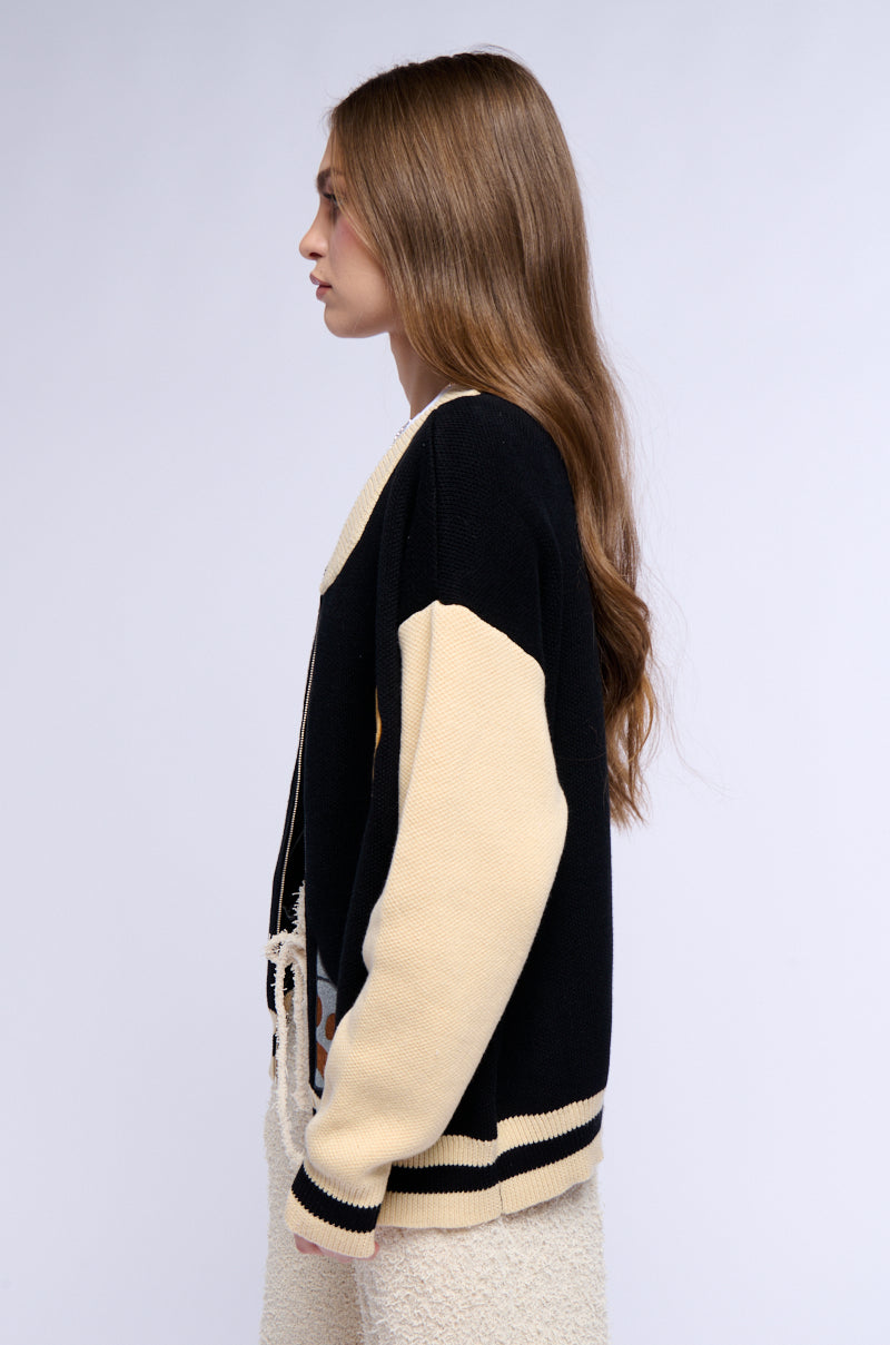 BEARY COZY FULL ZIP OVERSIZED SWEATER