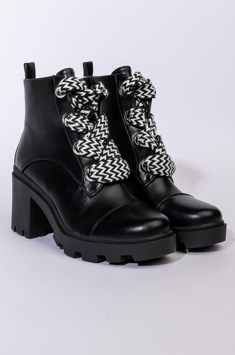 AZALEA WANG TAKE IT OUT BACK CHUNKY BOOTIE IN BLACK