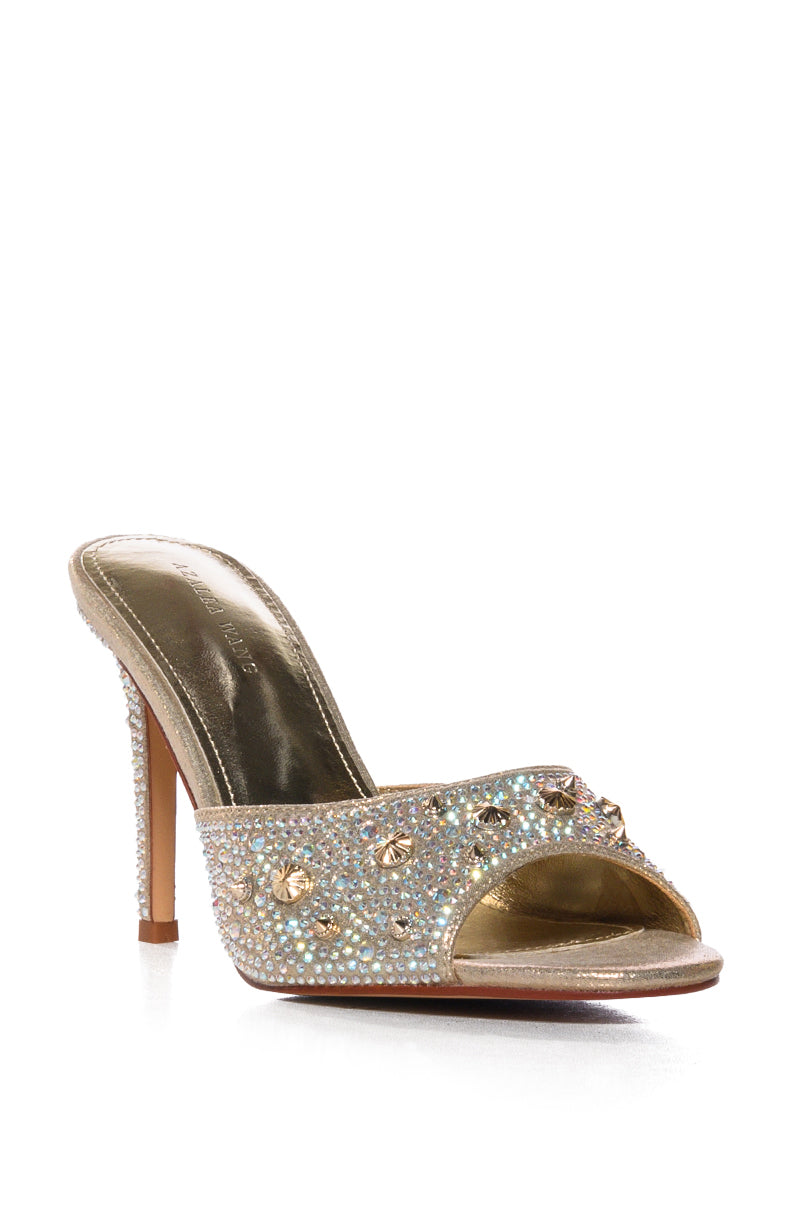 AZALEA WANG THUNDERSTRUCK GOLD EMBELLISHED SANDAL