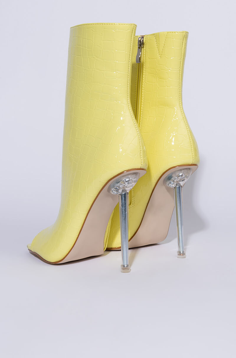 AZALEA WANG ALL YOUR LOVE STILETTO BOOTIE IN YELLOW