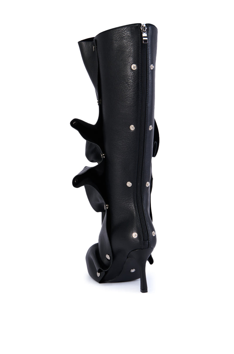 AZALEA WANG IMOGINE BLACK SNAP BOOT