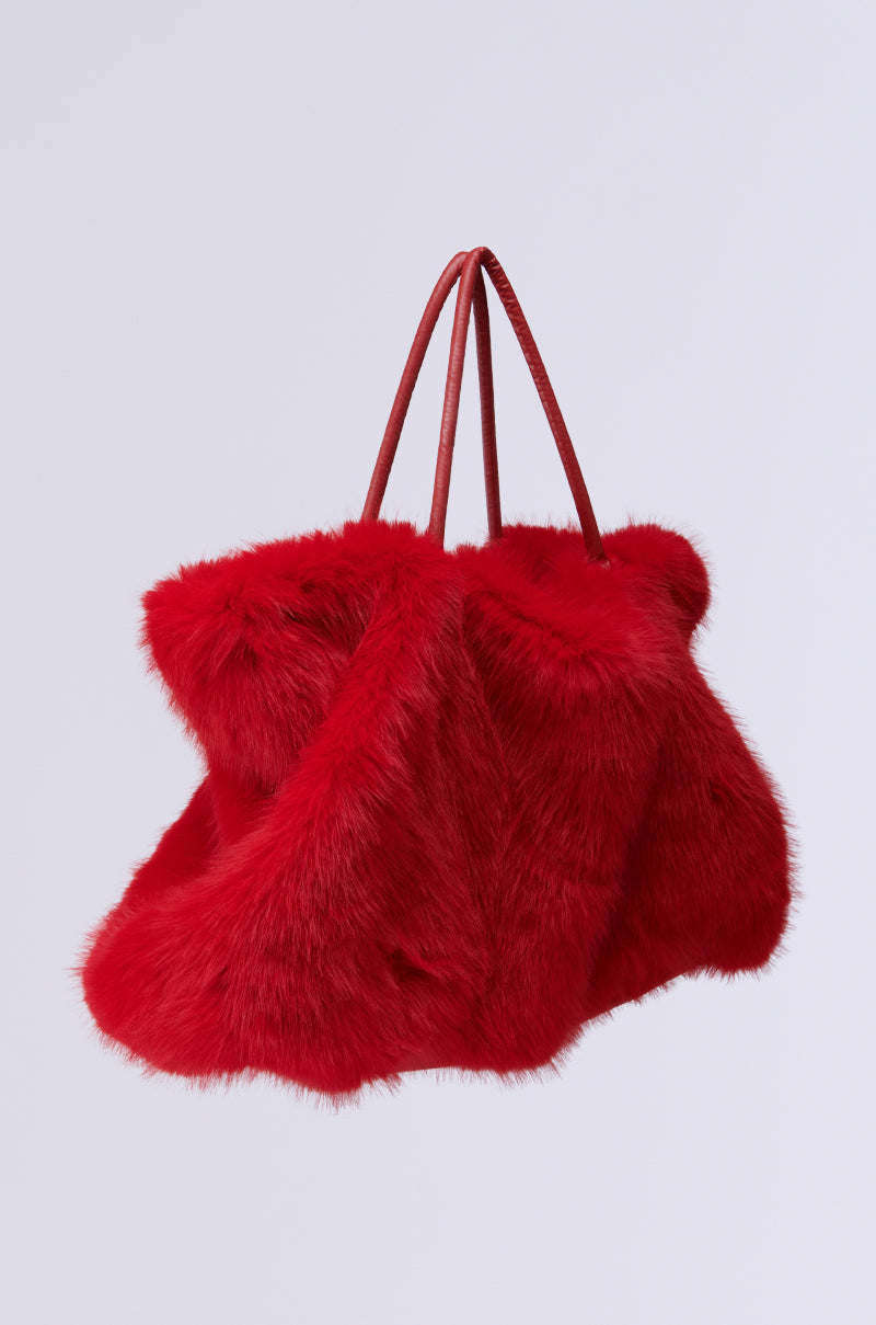 LOOK AT ME NOW FAUX FUR TOTE