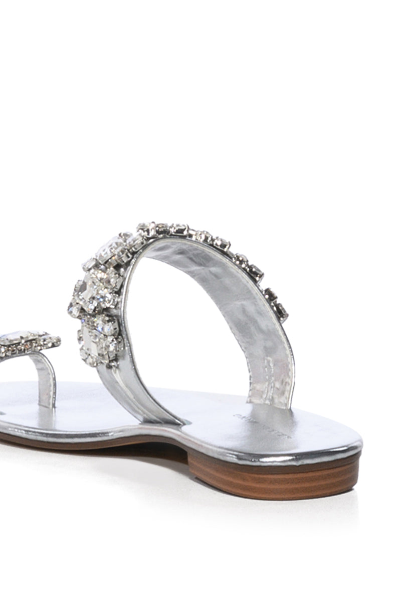 AZALEA WANG WHIMSEY EMBELLISHED SANDAL IN SILVER