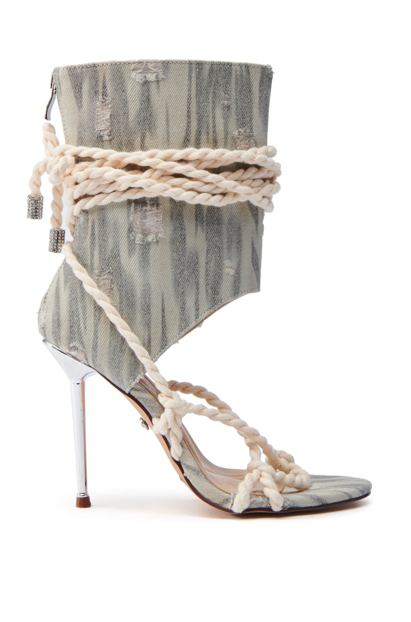 AZALEA WANG JOANN DENIM ROPE STILETTO SANDAL