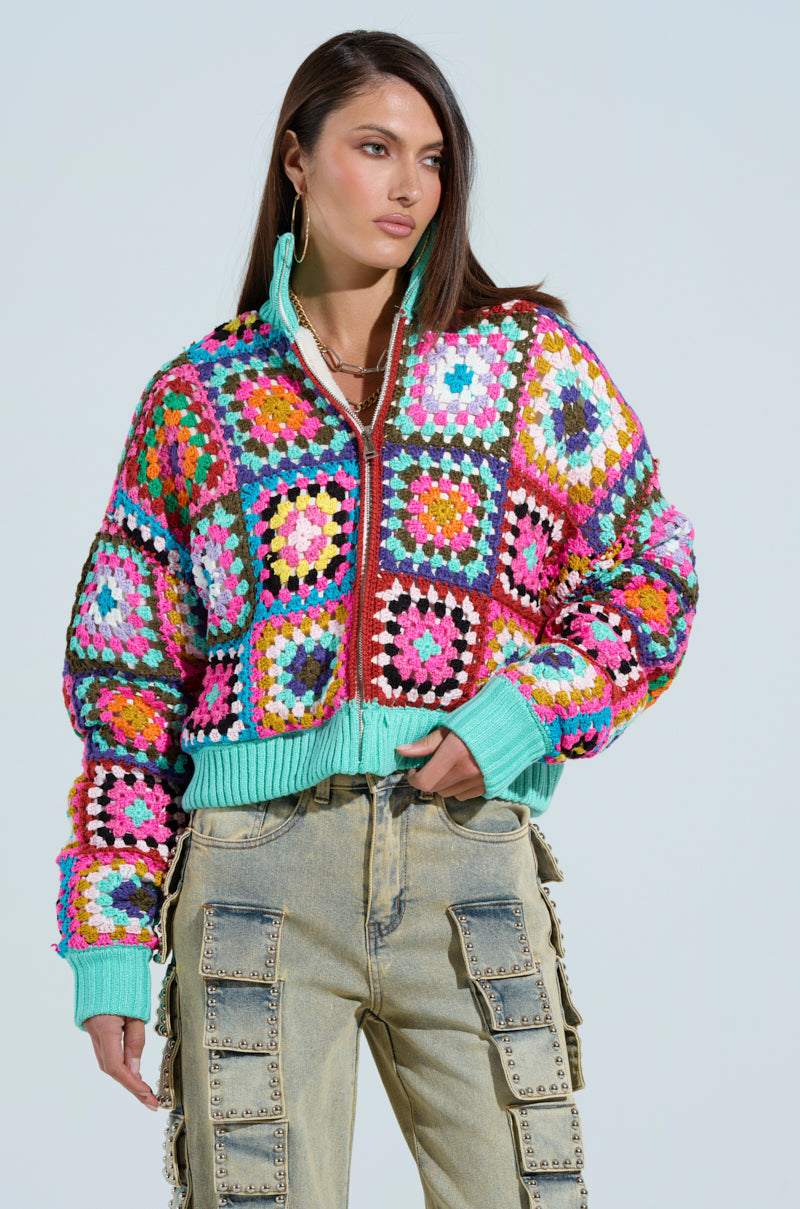 AZURRA CROCHET BOMBER