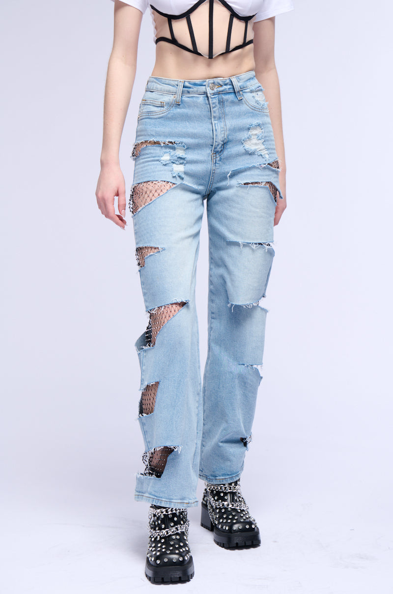 STARSTRUCK RHINESTONE RELAXED JEANS