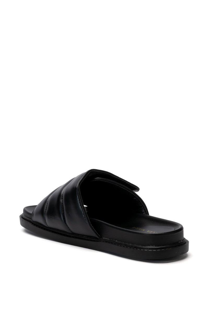 AZALEA WANG NILESH PU SANDAL IN BLACK