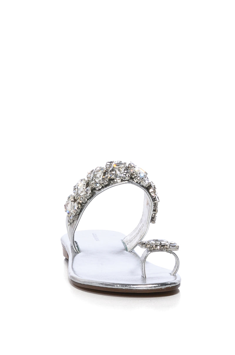 AZALEA WANG WHIMSEY EMBELLISHED SANDAL IN SILVER