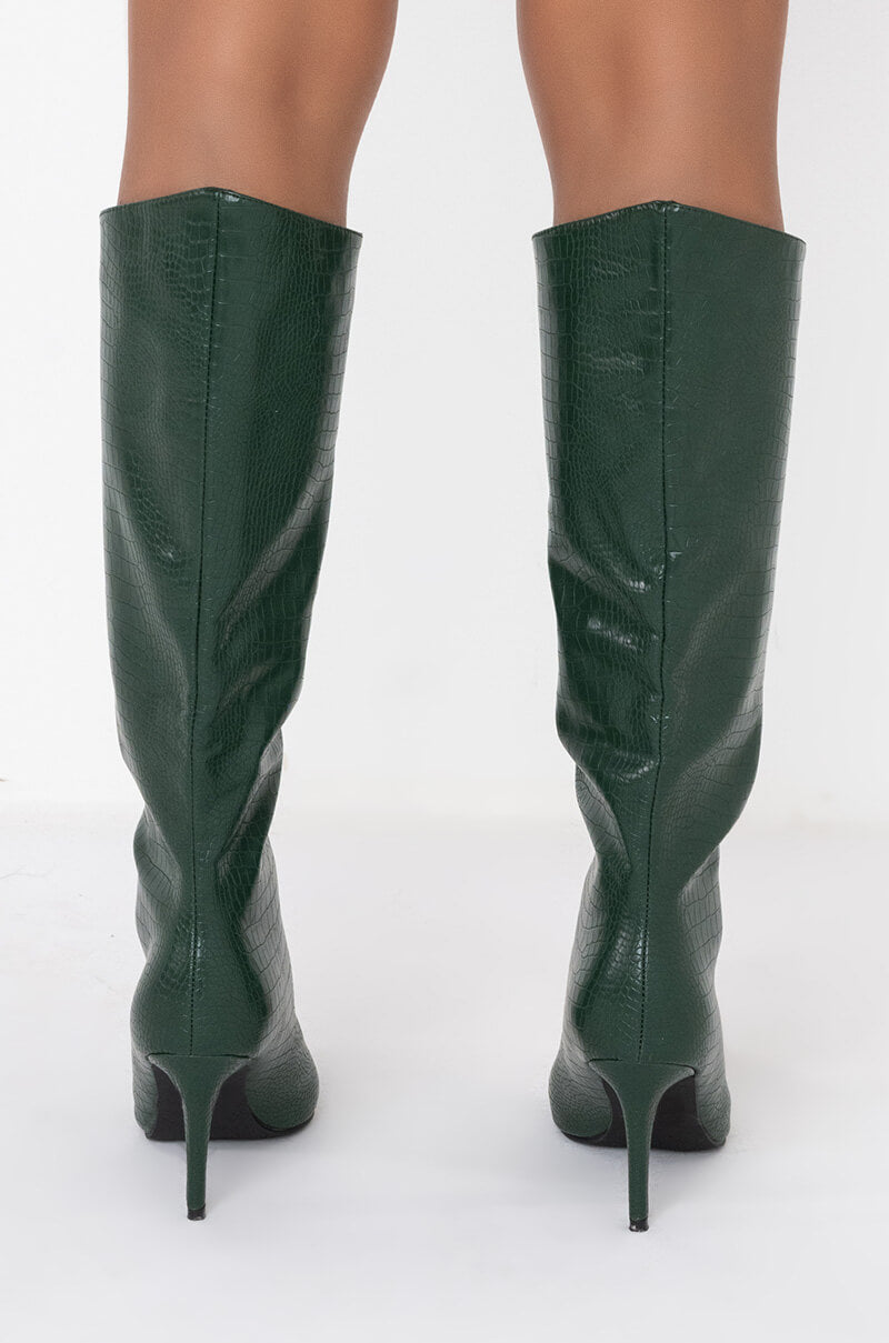 AZALEA WANG FALL FOR YOU STILETTO BOOT IN GREEN