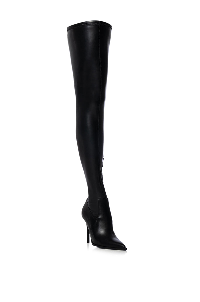 AZALEA WANG MILEY STILETTO STRETCH BOOT WITH 4 WAY STRETCH IN BLACK