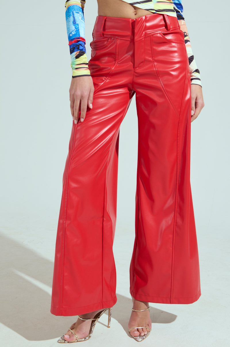 VERONICA WIDE LEG LEATHER PANTS