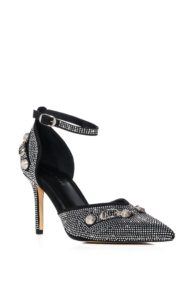 AZALEA WANG TICKLES EMBELLISHED PUMP IN BLACK