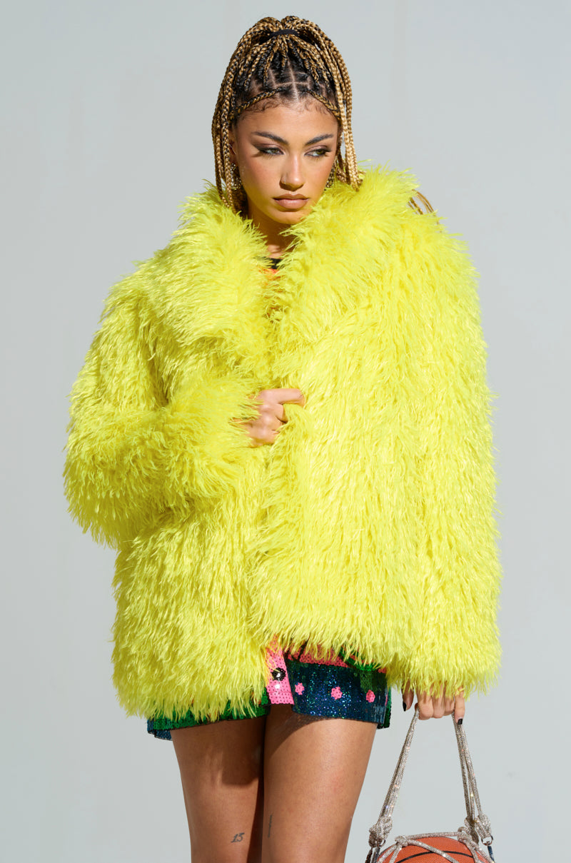 HIGHLIGHT OF YOUR NIGHT FAUX FUR JACKET