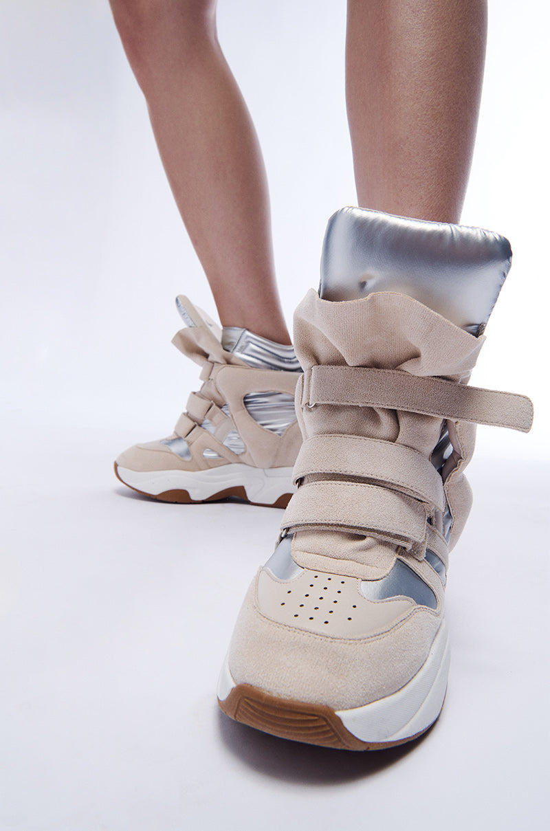 MARANTO CHUNKY BEIGE WEDGE HEEL SNEAKER