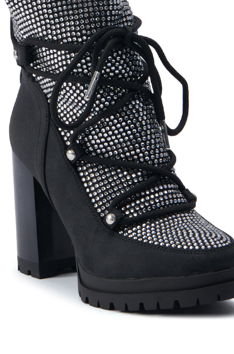 AZALEA WANG TWILLA EMBELLISHED CHUNKY BOOTIE