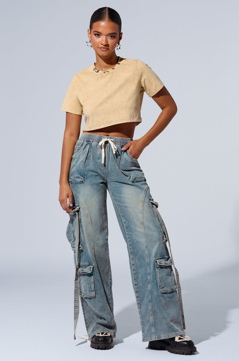 THINK ABOUT IT DENIM CARGO PANT