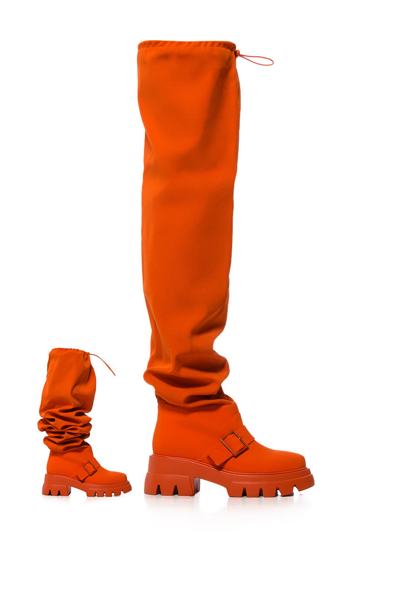 AZALEA WANG FRAPPE ORANGE OVER THE KNEE BOOT