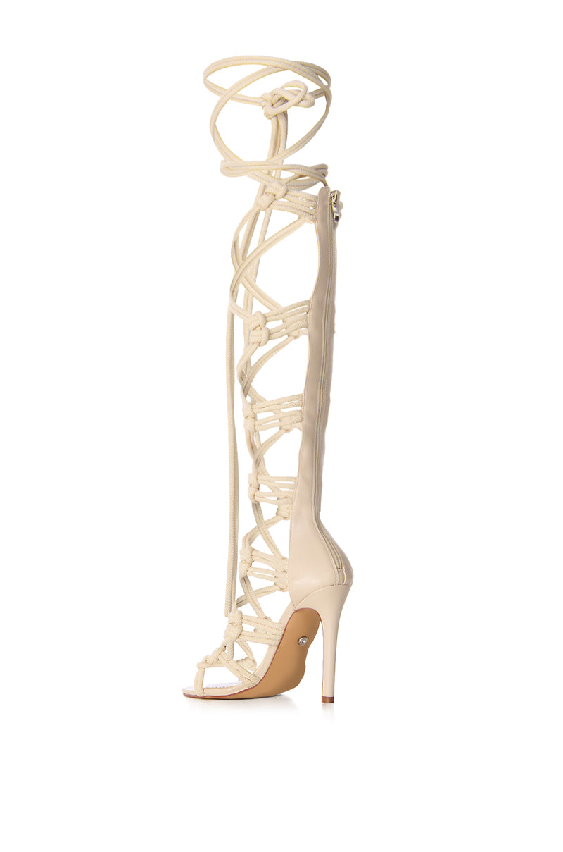 AZALEA WANG DARRAH NUDE ROPE STRAPPY SANDAL