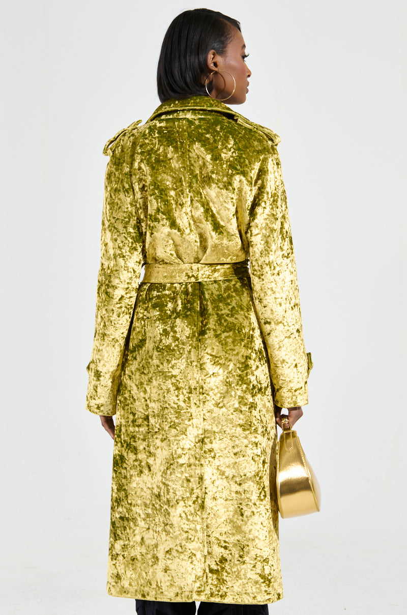 MAIN CHARACTER CRUSHED VELVET TRENCH