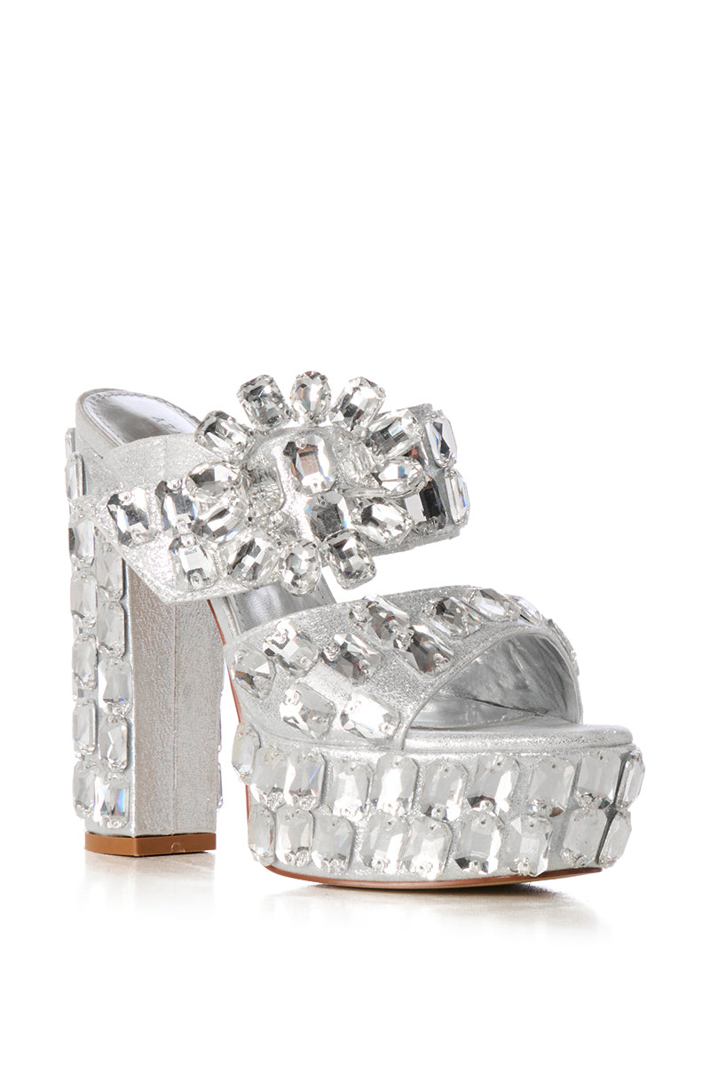 AZALEA WANG HOPEA SILVER EMBELLISHED SANDAL