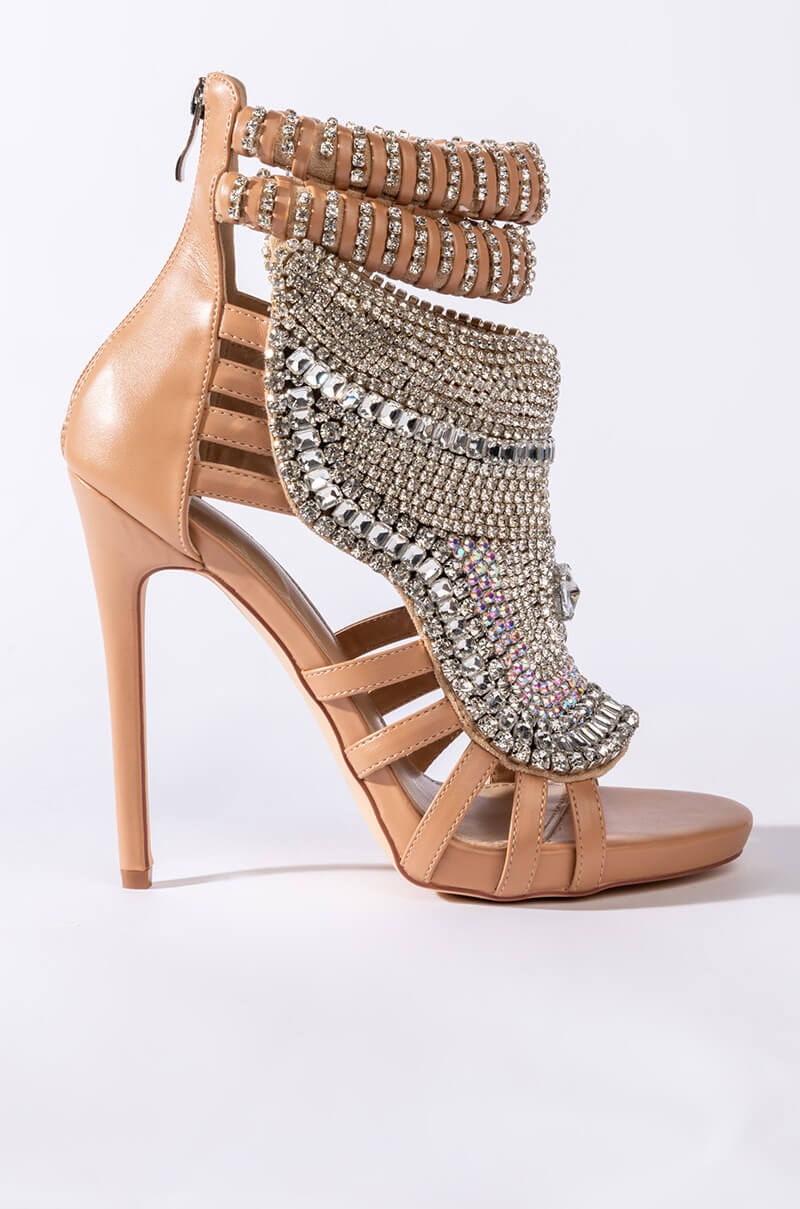 AZALEA WANG PUSH YOUR LUCK STILETTO SANDAL IN NUDE