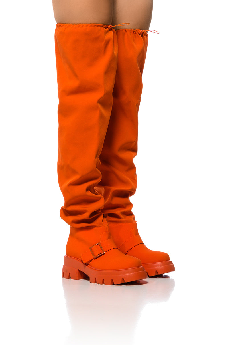 AZALEA WANG FRAPPE ORANGE OVER THE KNEE BOOT