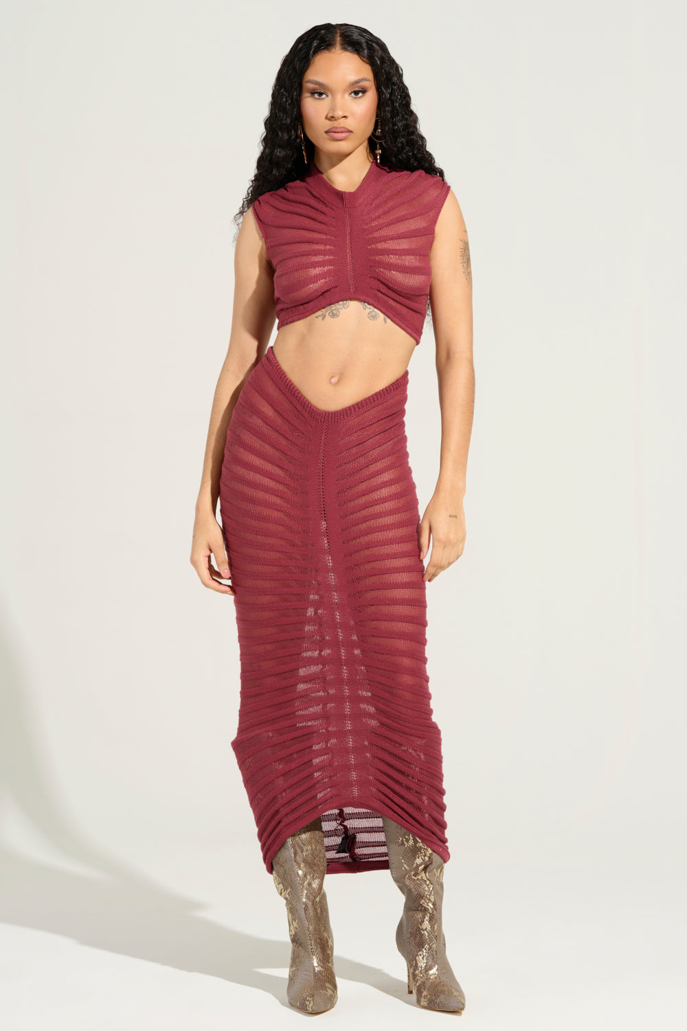 CLEO SEMI SHEER MAXI SKIRT