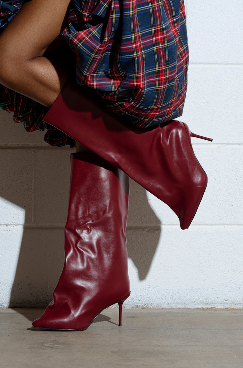 AZALEA WANG COUTURECRAZY BURGUNDY BOOT