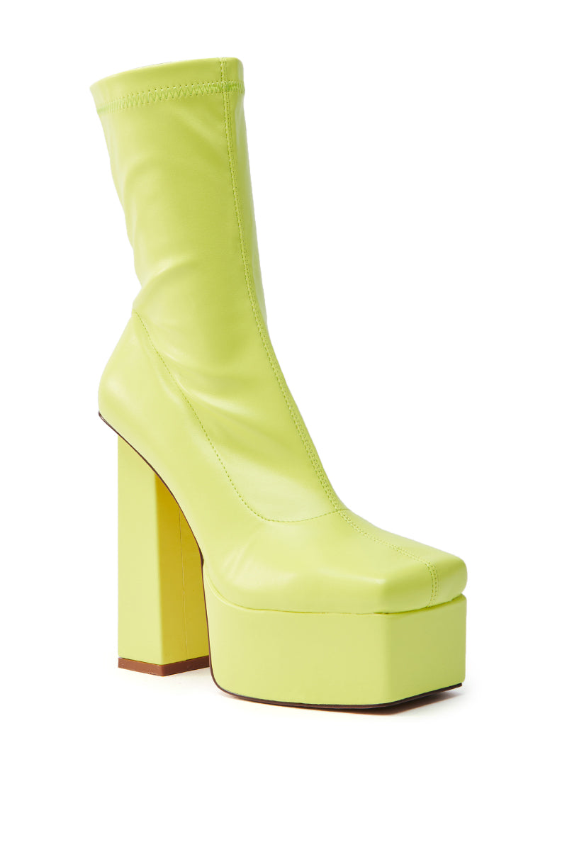 AZALEA WANG MADDER LIME PLATFORM BOOTIE