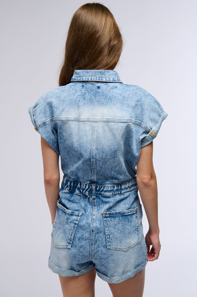 SAVE A HORSE DENIM ROMPER