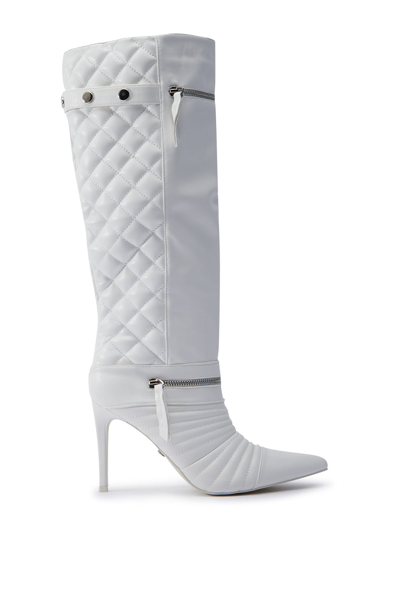 AZALEA WANG LYRICAL WHITE STILETTO BOOT