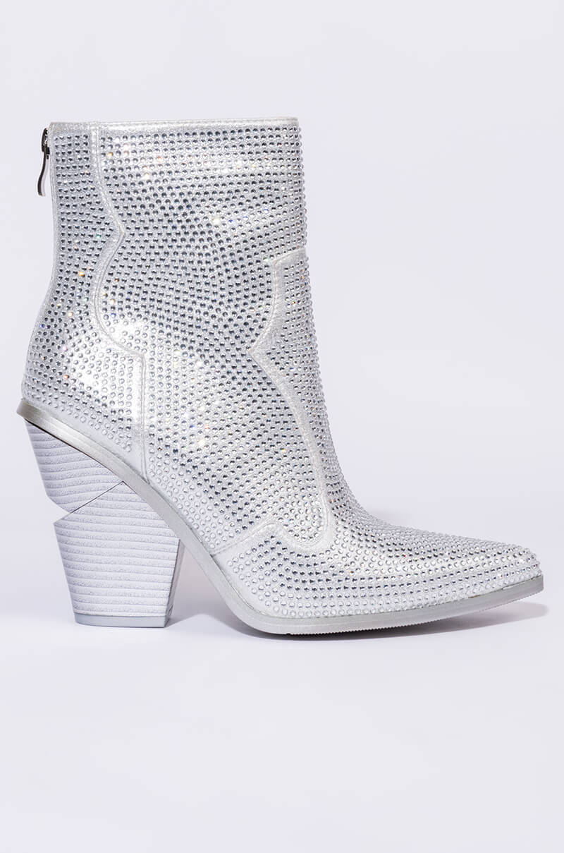 AZALEA WANG WHY SO SERIOUS CHUNKY BOOTIE IN SILVER