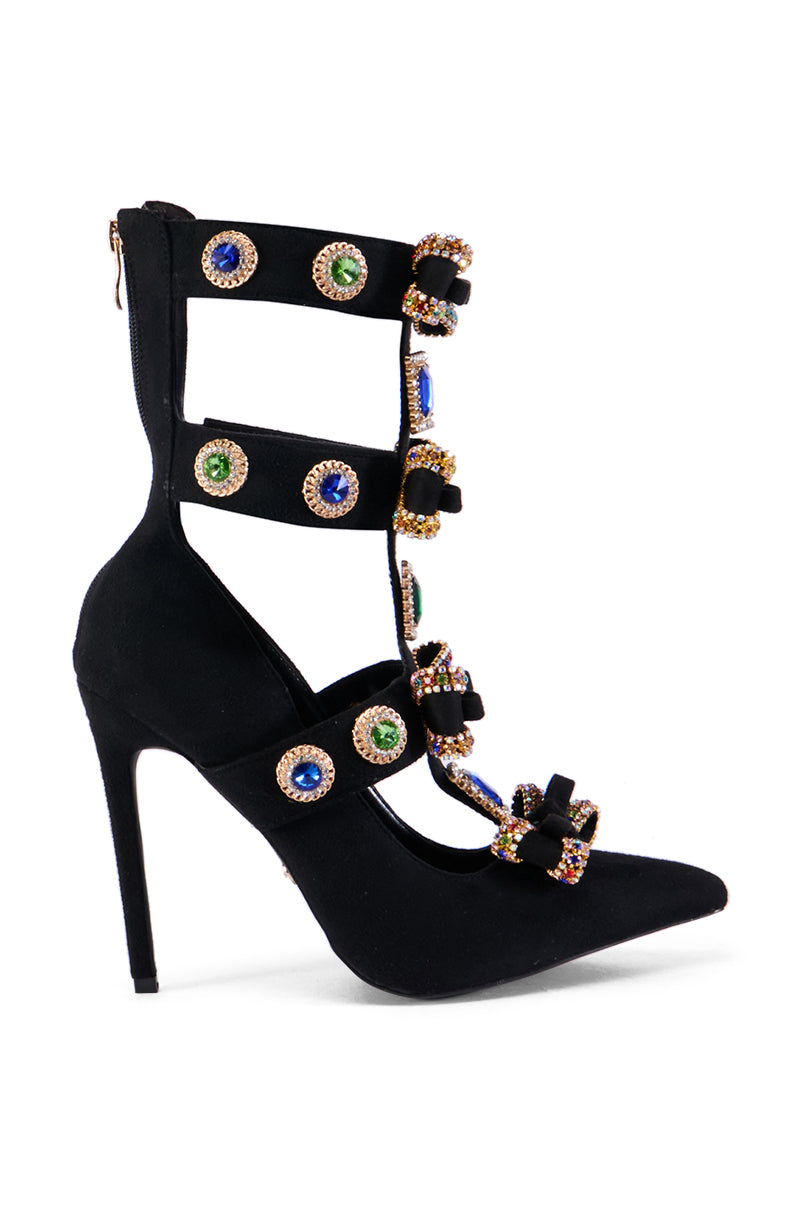 AZALEA WANG BRILLANCE BLACK EMBELLISHED PUMP